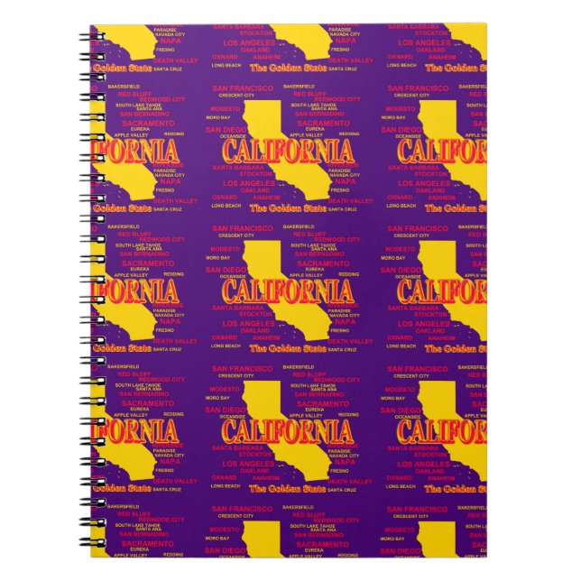 Cuaderno Estado del mapa de California, Los Ángeles, San (Frente)