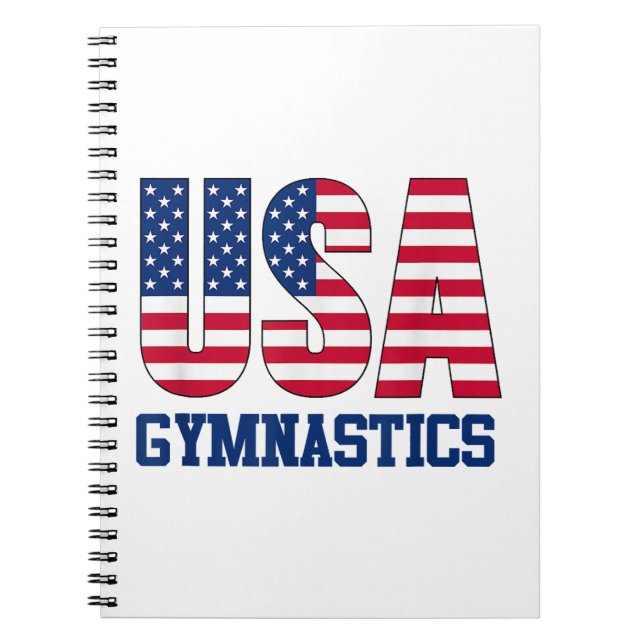Cuaderno Estados Unidos: Deportes de gimnasia con bandera e (Frente)