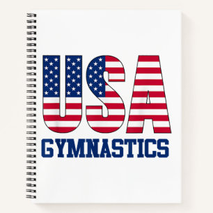 Cuaderno Estados Unidos: Deportes de gimnasia con bandera e