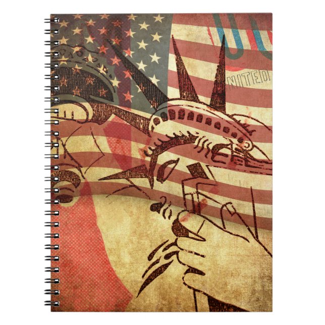 Cuaderno Estados Unidos, fondo negro (Frente)