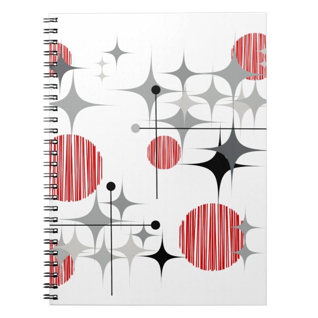 Cuaderno Estallidos de estrellas y globos modernos de media (Frente)
