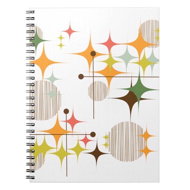 Cuaderno Estallidos de estrellas y globos modernos de media (Frente)