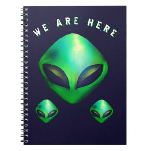 Cuaderno "Estamos Aquí" cabeza de alien verde