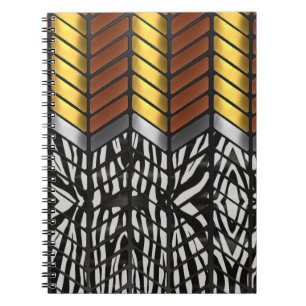 Cuaderno Estampa Animal de Cebra de Chevron Zigzag Moderno