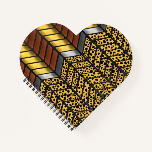 Cuaderno Estampa Animal de Guepardo de Chevron Zigzag Moder