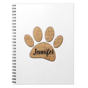 Cuaderno Estampa de arpillera de pata de perro