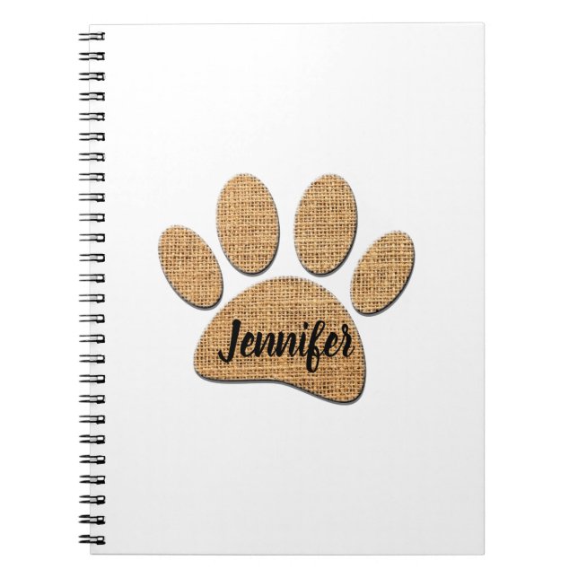Cuaderno Estampa de arpillera de pata de perro (Frente)