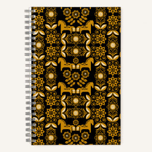 Cuaderno Estampa de caballo sueco Dala mostaza