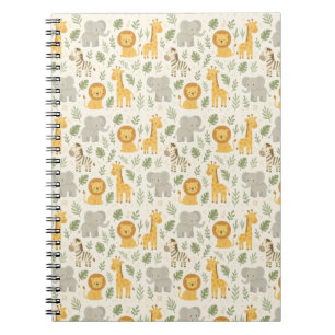 Cuaderno estampa de guardería de animales de safari