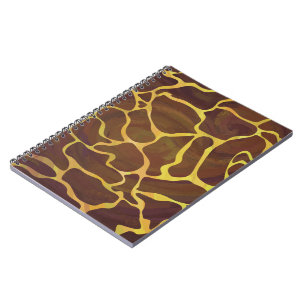 Cuaderno Estampa de jirafa marrón y amarillo