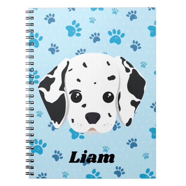 Cuaderno Estampa de pata azul personalizada de dálmata    (Frente)