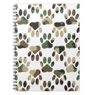 Cuaderno Estampa de pata de perro con patrón de camuflaje