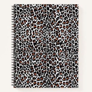 Cuaderno Estampa de piel de leopardo blanco