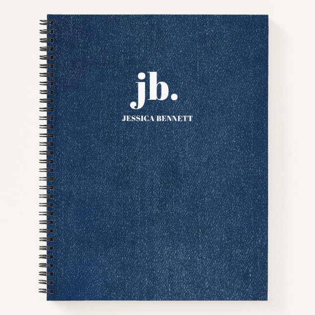 Cuaderno Estampa de textura de jeans de denim modernos con  (Anverso)