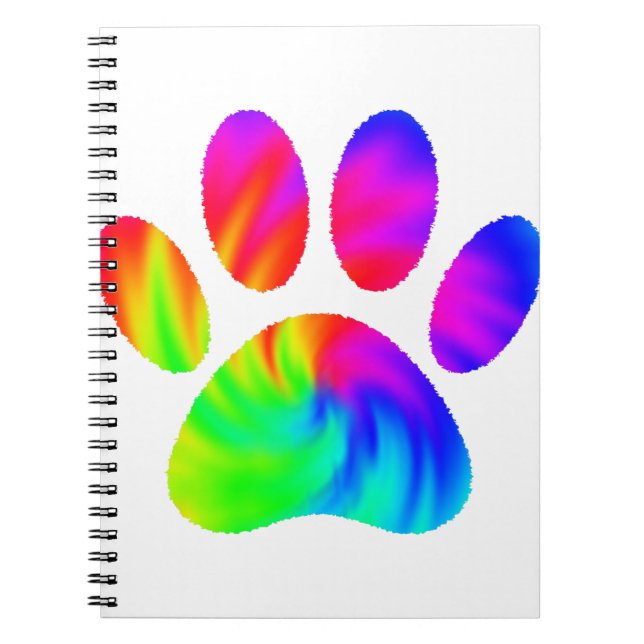 Cuaderno Estampa gráfica de pata de perro Tie Dye (Frente)