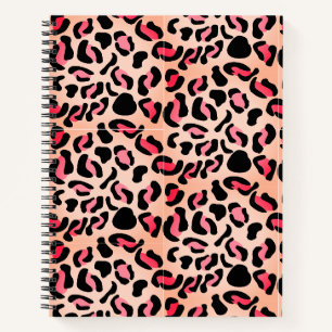 Cuaderno Estampado Animal de Patrón de Leopardo Moderno