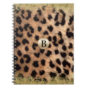 Cuaderno Estampado Animal Guepardo Leopardo Brillo Dorado M
