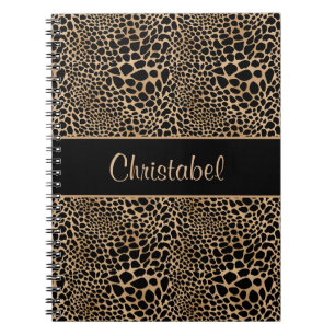 Cuaderno Estampado Animal Manchas de Leopardo Negro y Marró
