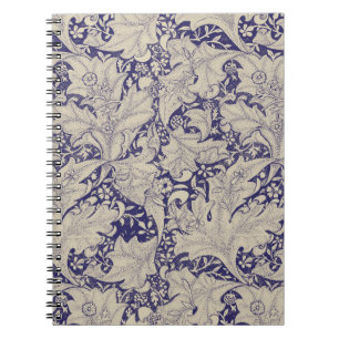 Cuaderno Estampado de Alhelí de William Morris Azul Antiguo