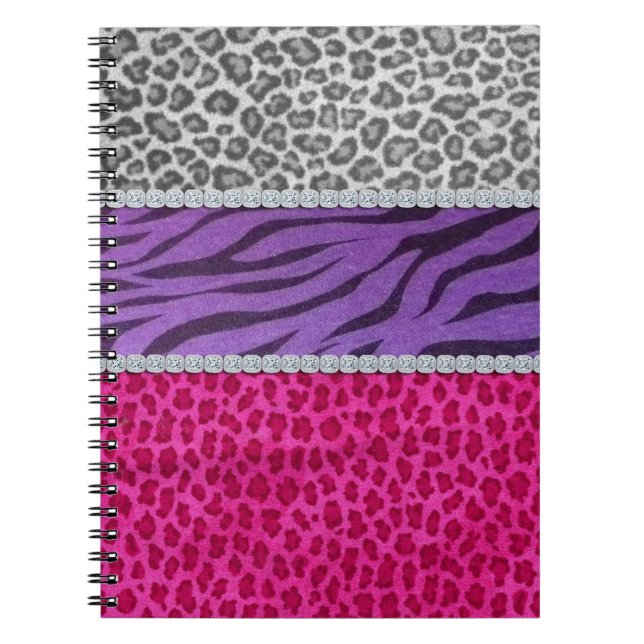 Cuaderno Estampado de animales femenino del diamante (Frente)