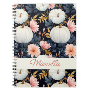 Cuaderno Estampado de calabaza y flores
