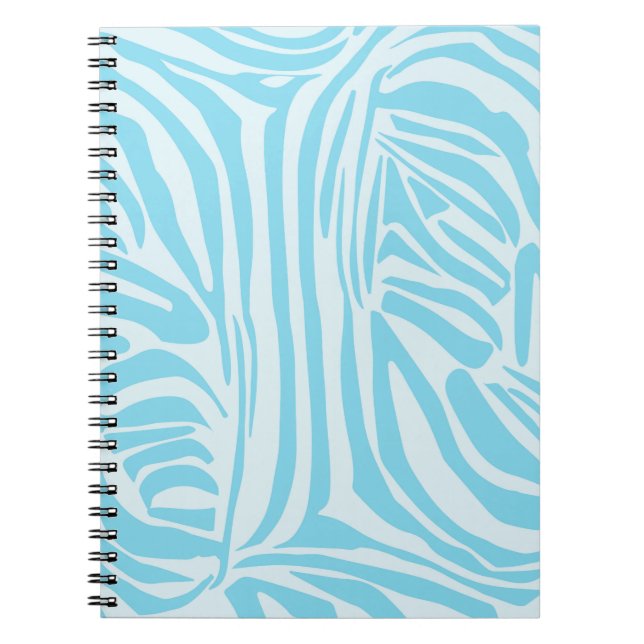Cuaderno Estampado de cebra azul y blanco en negrita (Frente)