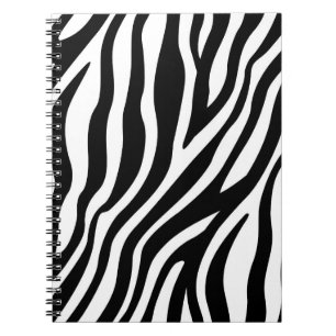 Cuaderno Estampado de cebra blanco y negro