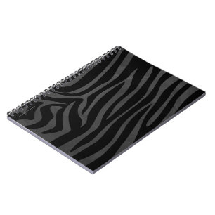 Cuaderno Estampado de cebra negro y gris