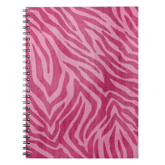 Cuaderno Estampado de cebra rosa (Frente)