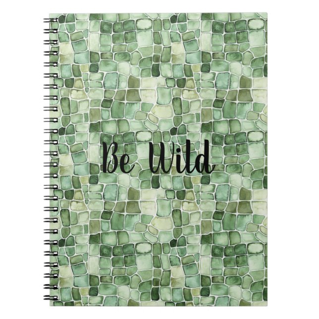 Cuaderno Estampado de Cocodrilo Verde Sé Salvaje (Frente)