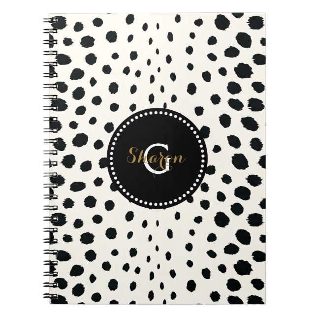 Cuaderno Estampado de estampado de cebra en negro y blanco  (Frente)