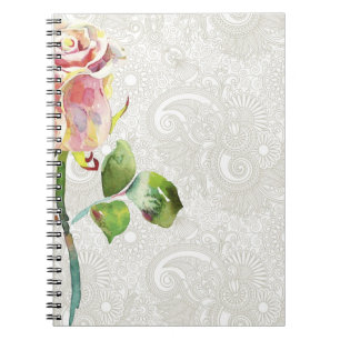 Cuaderno Estampado de flores adornado con la acuarela
