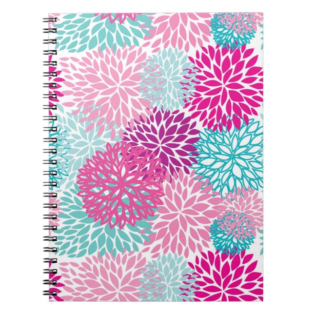 Cuaderno Estampado de flores brillante 2 (Frente)