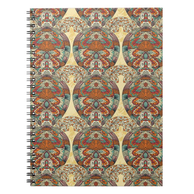 Cuaderno Estampado de flores de la tortuga (Frente)