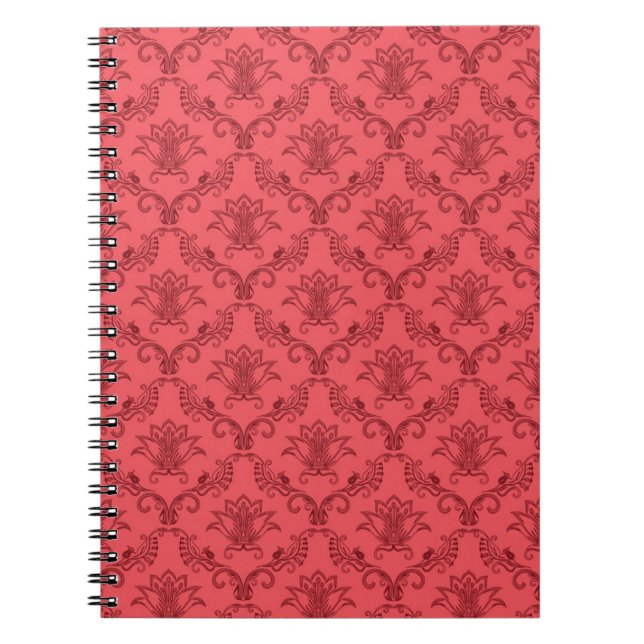 Cuaderno Estampado de flores del damasco (Frente)
