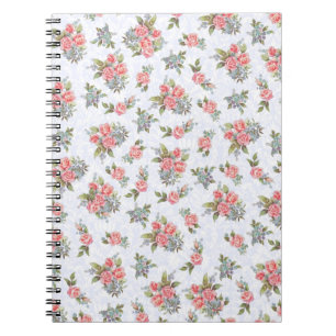 Cuaderno Estampado de flores del rosa de rosas de la cabañ