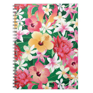 Cuaderno Estampado de flores tropical del hibisco