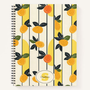 Cuaderno Estampado de frutas cítricas amarillas soleadas co
