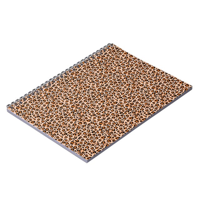 Cuaderno Estampado de leopardo naranja y marrón (Lado Izquierdo)