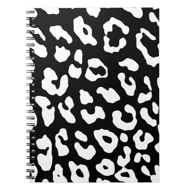 Cuaderno Estampado de leopardo negro blanco (Frente)