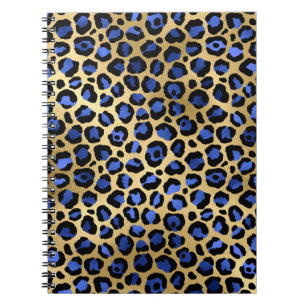 Cuaderno Estampado de lunares glamorosos dorados y azul rea