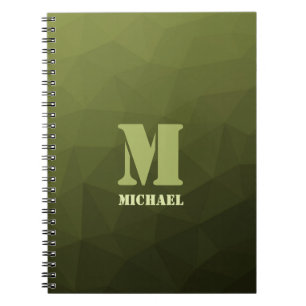 Cuaderno Estampado de malla geométrica verde oliva del ejér