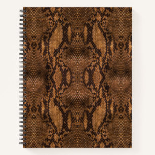 Cuaderno Estampado de piel de serpiente marrón