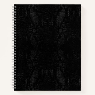 Cuaderno Estampado de piel de serpiente negra
