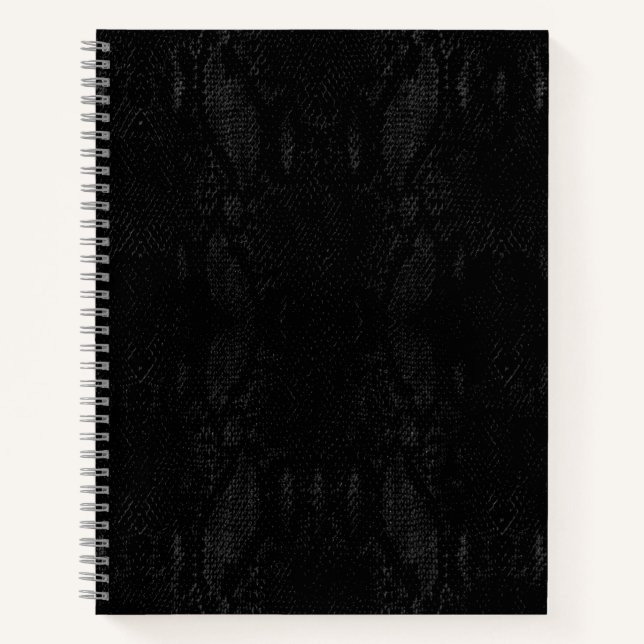 Cuaderno Estampado de piel de serpiente negra (Anverso)