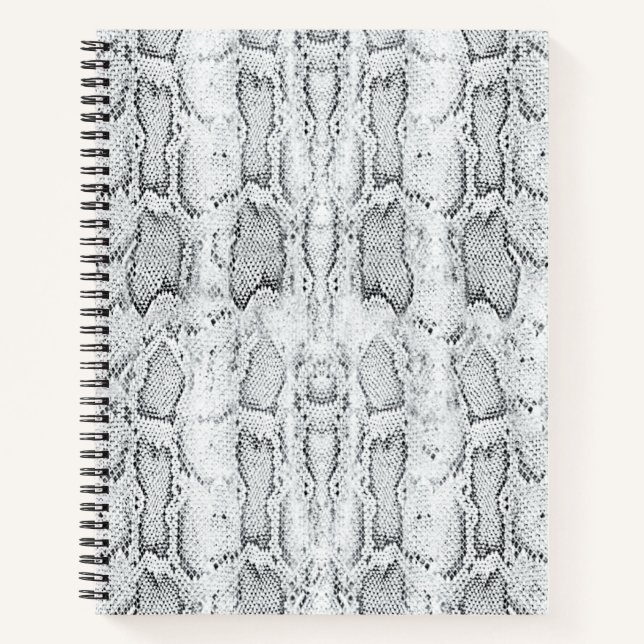 Cuaderno Estampado de piel de serpiente pitón blanca (Anverso)