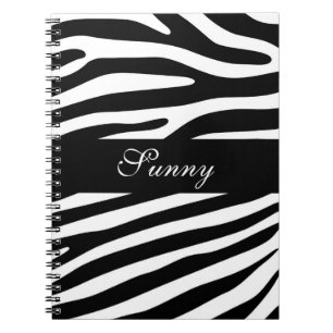 Cuaderno Estampado de rayas cebra blanco y negro + tus idea