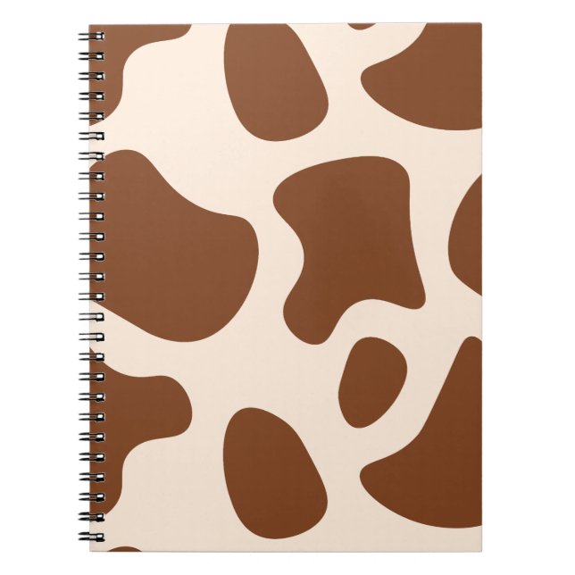 Cuaderno Estampado de vaca rosa y marrón (Frente)