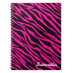 Cuaderno Estampado de zebra rosado - diario de encargo del