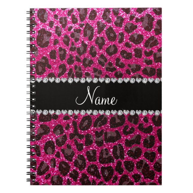 Cuaderno Estampado leopardo de neón conocido de encargo del (Frente)